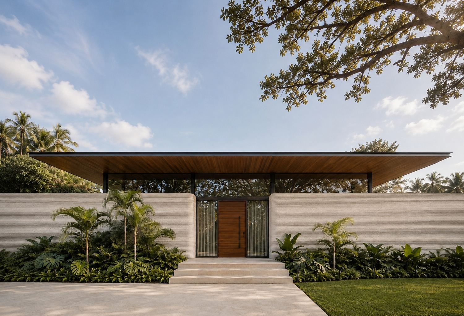 Oak Residence, front entry
