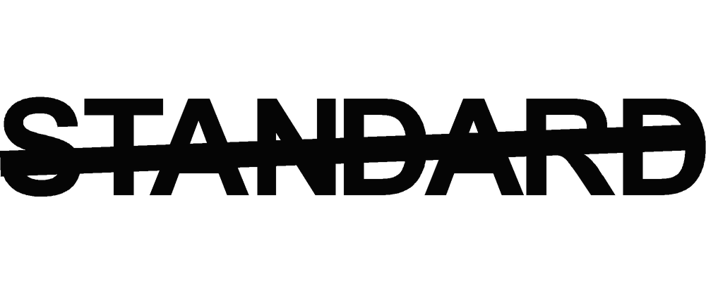Nonstandard: struck-through STANDARD wordmark